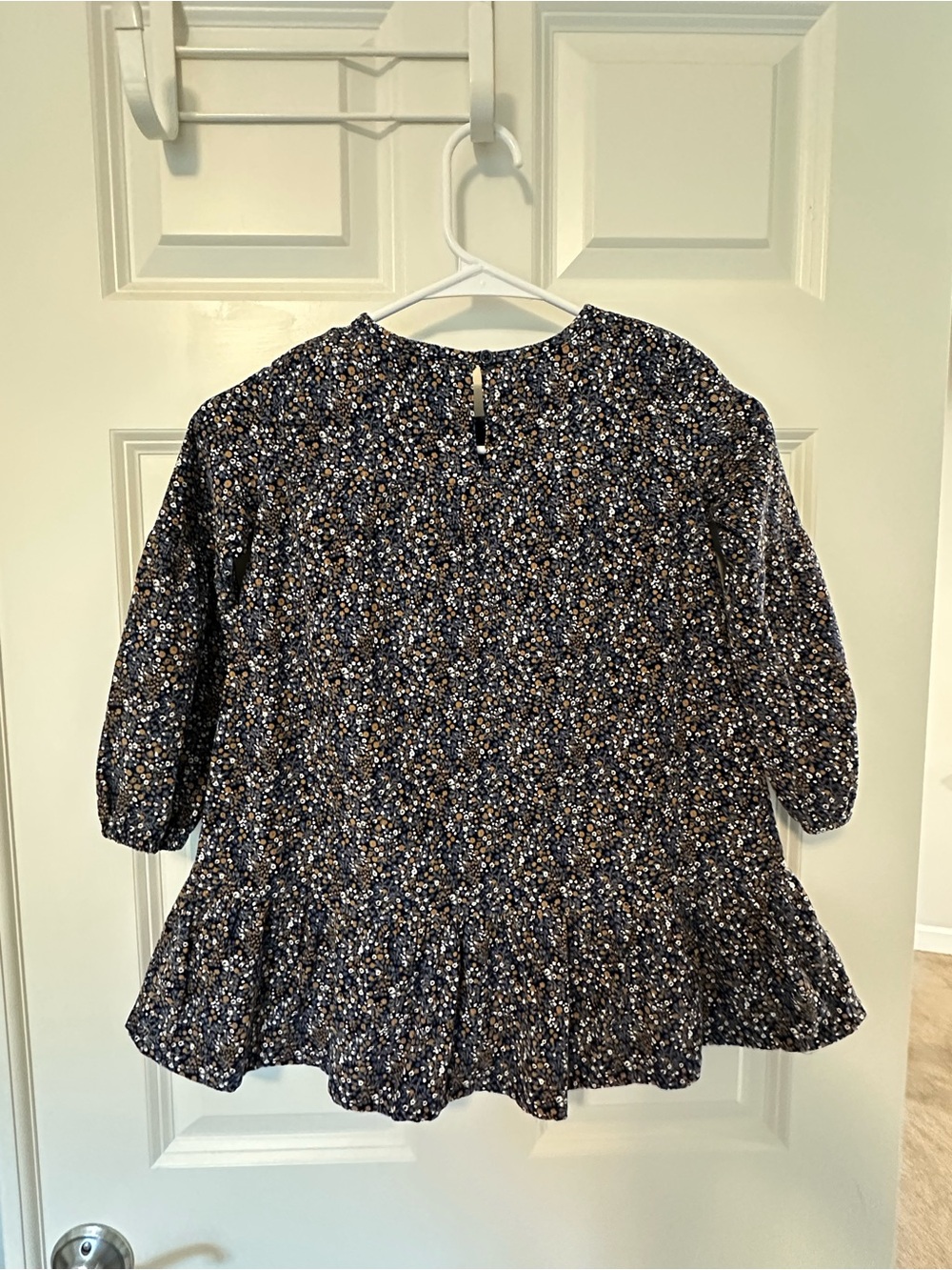 GAP Navy and White Tiny Floral Peplum Tunic Dress